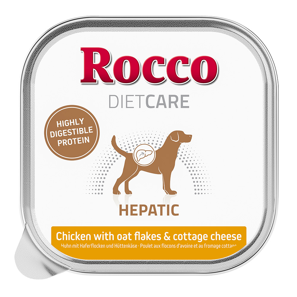 Rocco Diet Care 10x150g  Hepatic Kip met Havermout & Cottage Cheese Kuipje Honden Natvoer