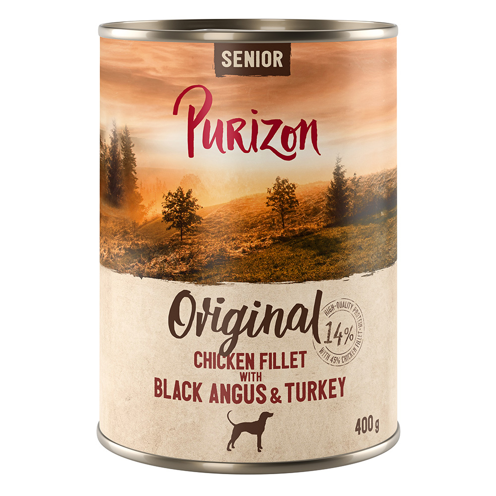 Purizon 5 + 1 gratis!   Natvoer - Senior Kipfilet met Black Angus (6 x 400 g)