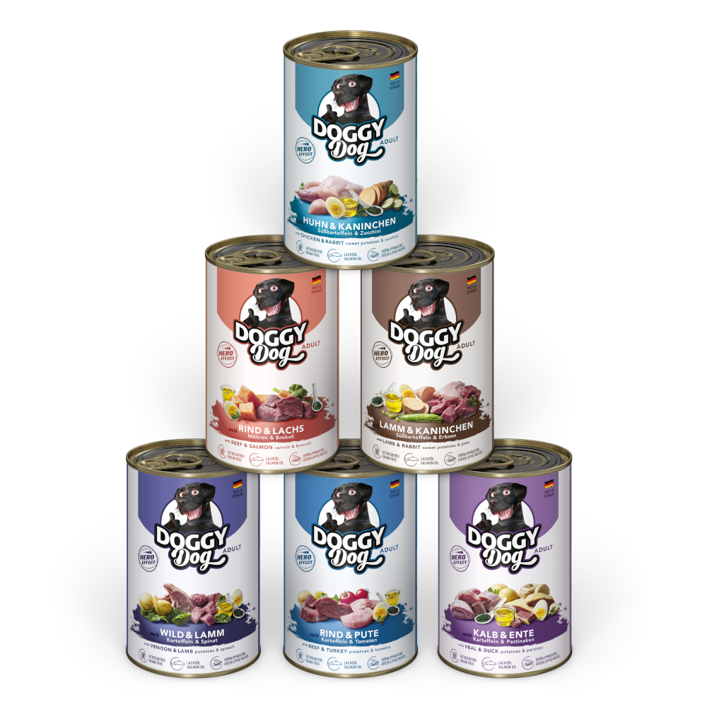 Doggy Dog 6x400g  Adult Mix (6 soorten) nat hondenvoer