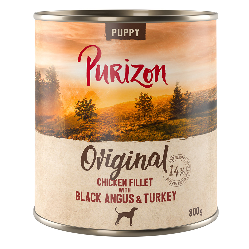 Purizon 5 + 1 gratis!   Natvoer - Kipfilet met Black Angus Rund & Kalkoen (6 x 800 g)