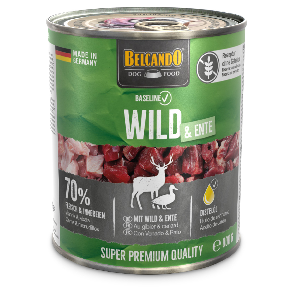 Belcando Baseline 6x800g  Wild & Eend natvoer voor honden