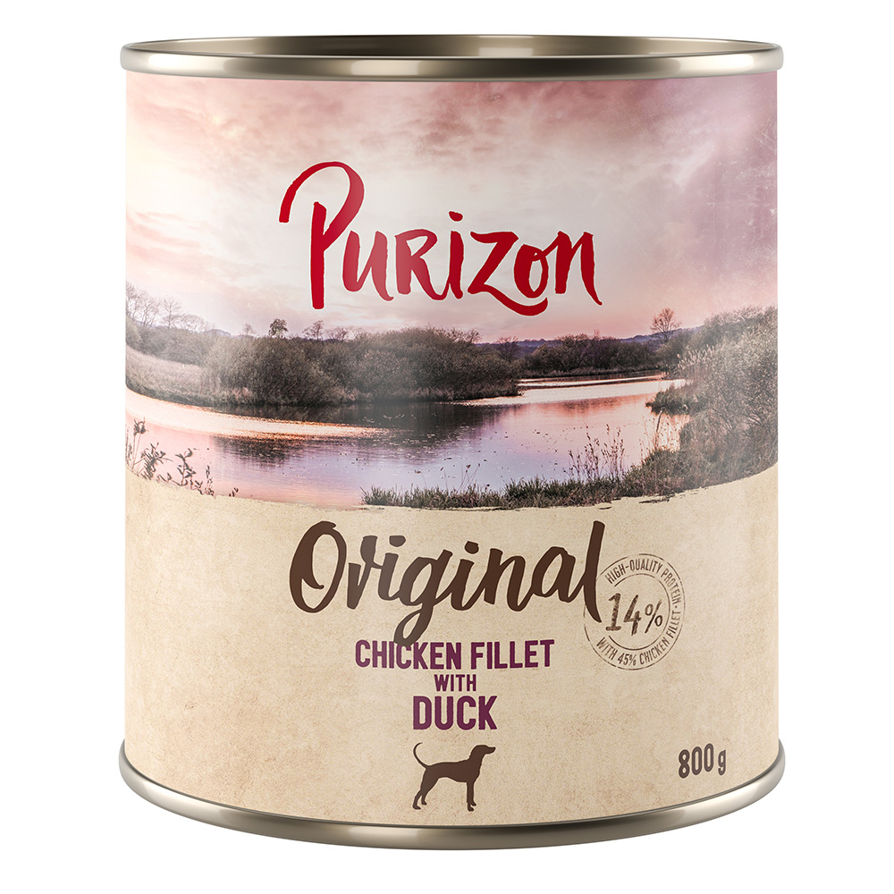 Purizon 5 + 1 gratis!   Natvoer - Kipfilet met Eend, Wortelen en Bramen (6 x 800g)