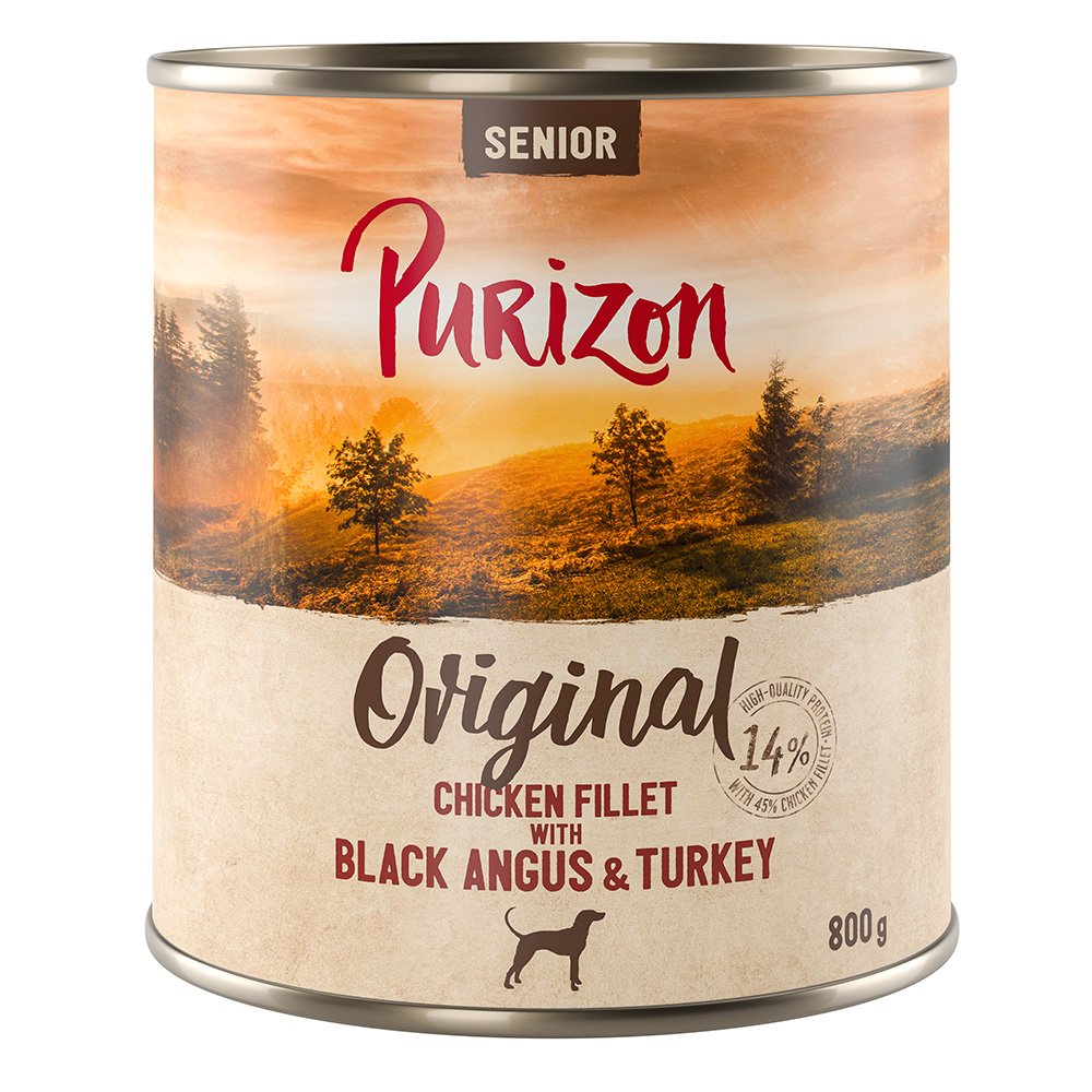 Purizon 5 + 1 gratis!   Natvoer - Senior Kipfilet met Black Angus (6 x 800 g)