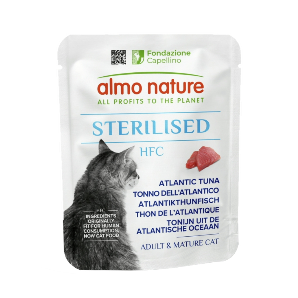 Almo Nature HFC Voordeelpakket: 24x 50g  Sterilisede Atlantische tonijn natvoer voor katten