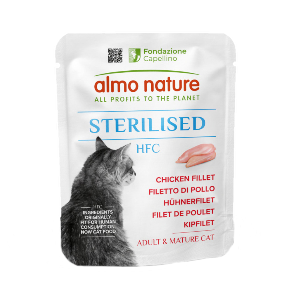 Almo Nature HFC Voordeelpakket: 24x 50g  Sterilisede Kipfilet natvoer voor katten