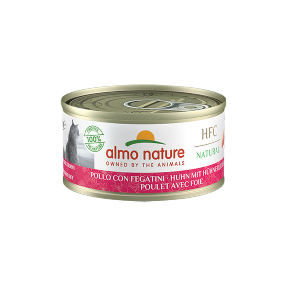 Almo Nature 70g Voordeelpakket Almo Nature 24 x 70 g Kattenvoer - HFC Kip met Kippenlever