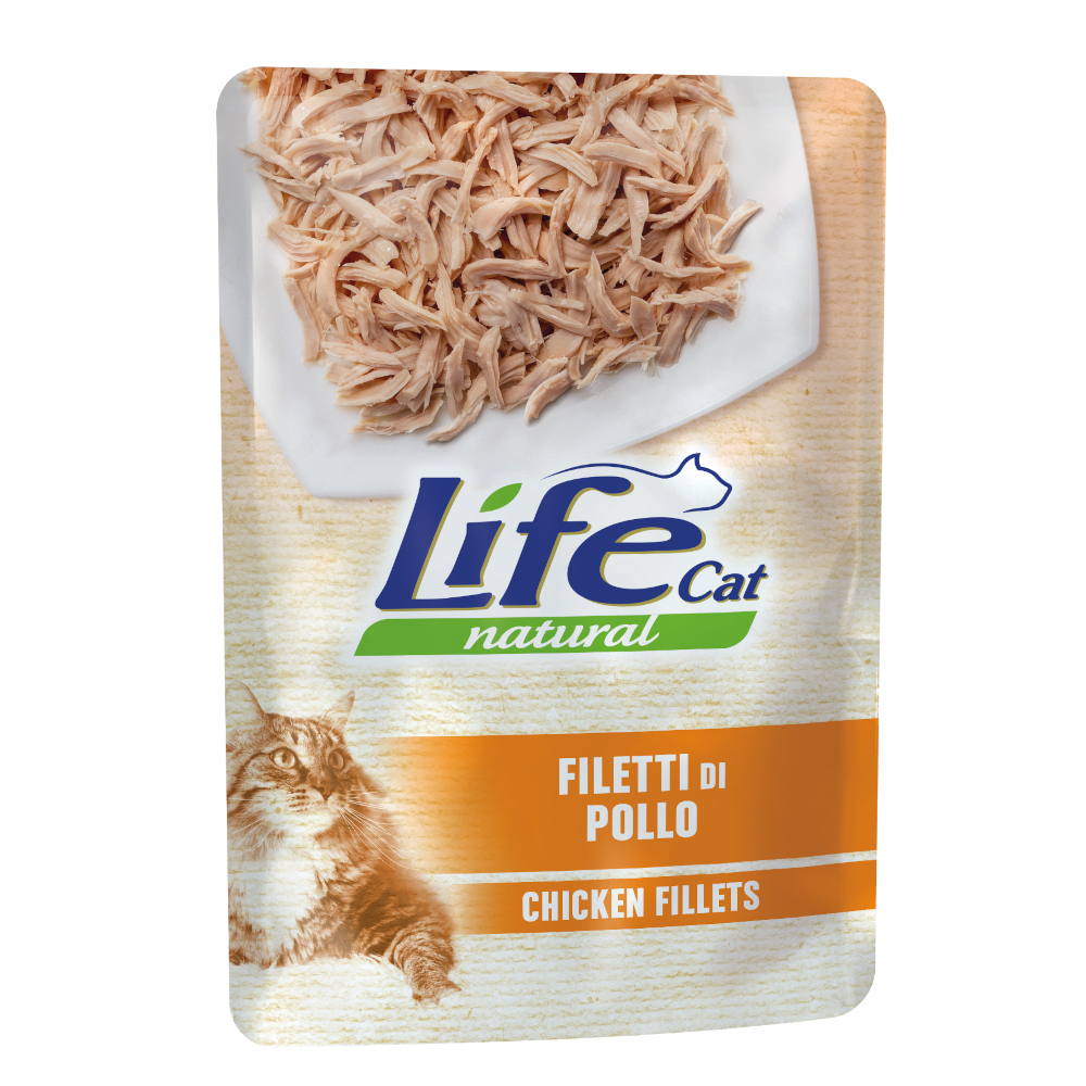 Life Cat Natural Voordeelpakket: 12x70g  Adult Kipfilets Kattenvoer Nat