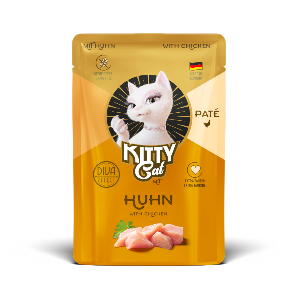 Kitty Cat voordeelverpakking 24x85g Kip  Pate natvoer voor katten