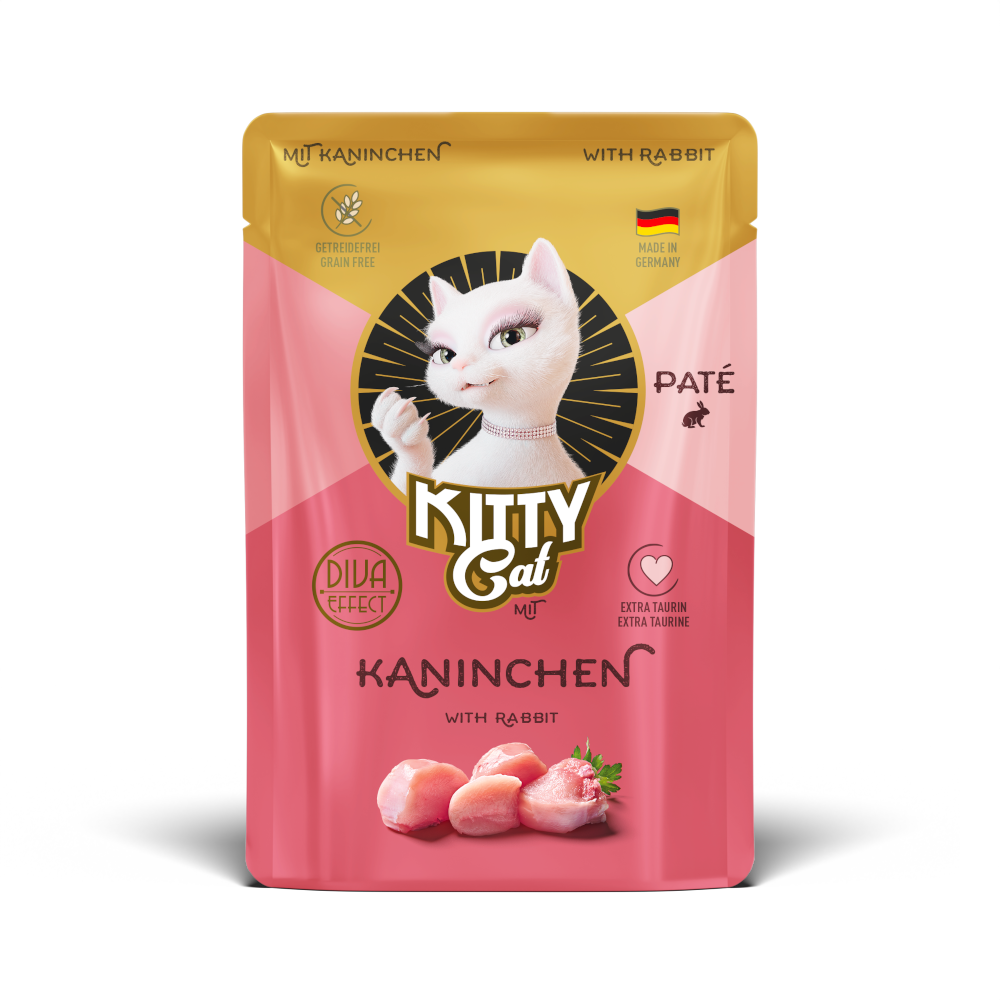 Kitty Cat voordeelverpakking 24x85g Konijn  Pate natvoer voor katten