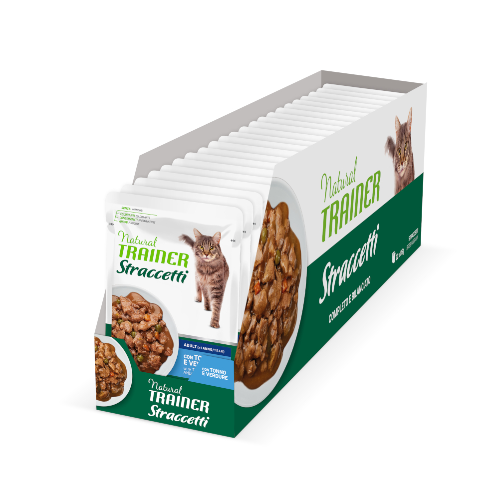 Trainer Natural Cat 22x85g Natural Trainer reepjes in saus tonijn nat kattenvoer