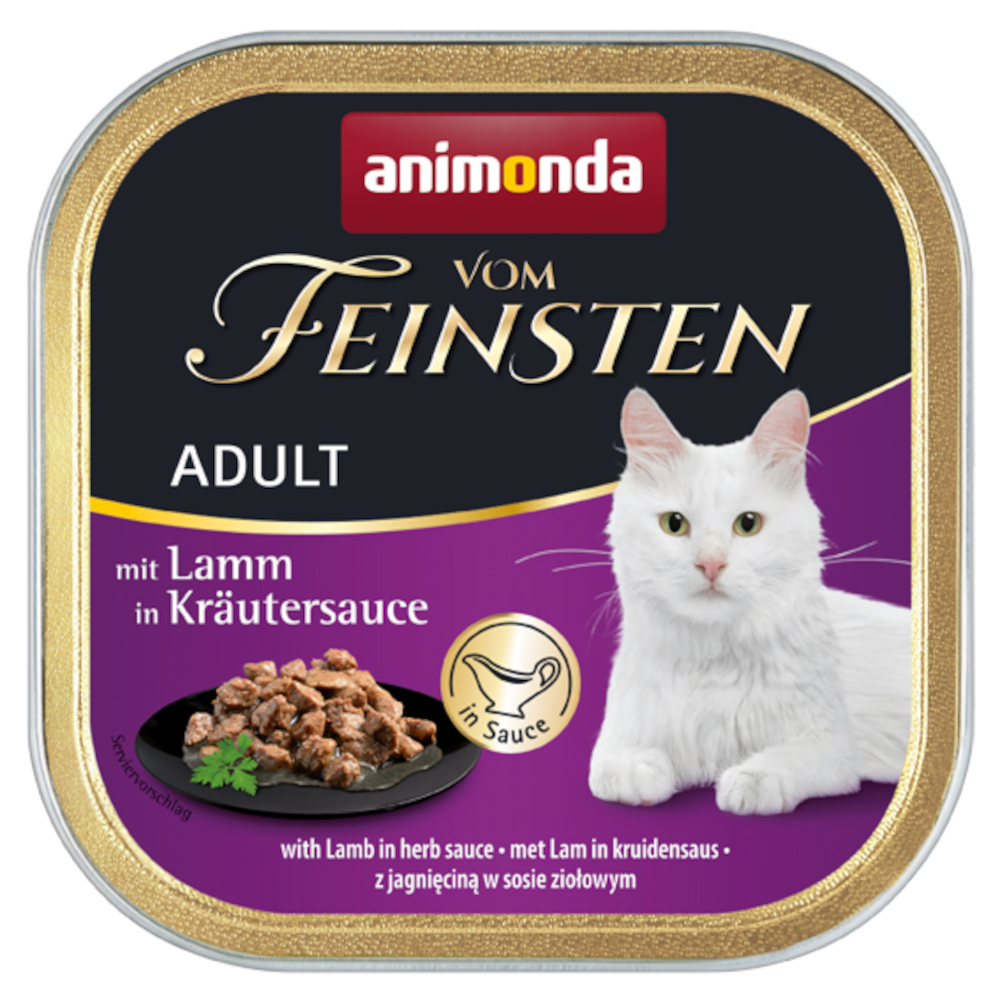 Animonda Vom Feinsten Adult Voordeelpakket 32 x 100 g Kattenvoer - met lam in kruidensaus