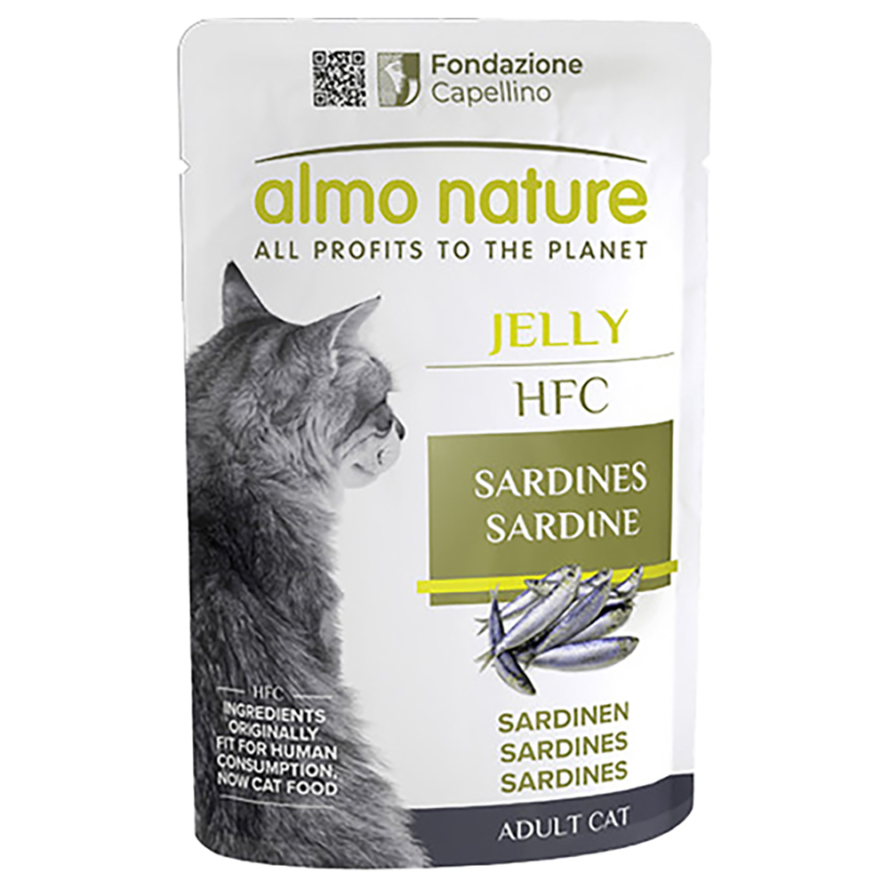 Almo Nature HFC Voordeelverpakking: 24x55g  Jelly Pouch Sardines Nat Kattenvoer