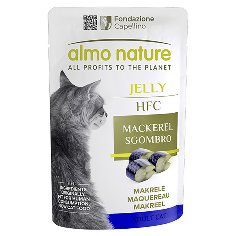 Almo Nature HFC Voordeelverpakking: 24x55g  Jelly Pouch Makreel Nat Kattenvoer