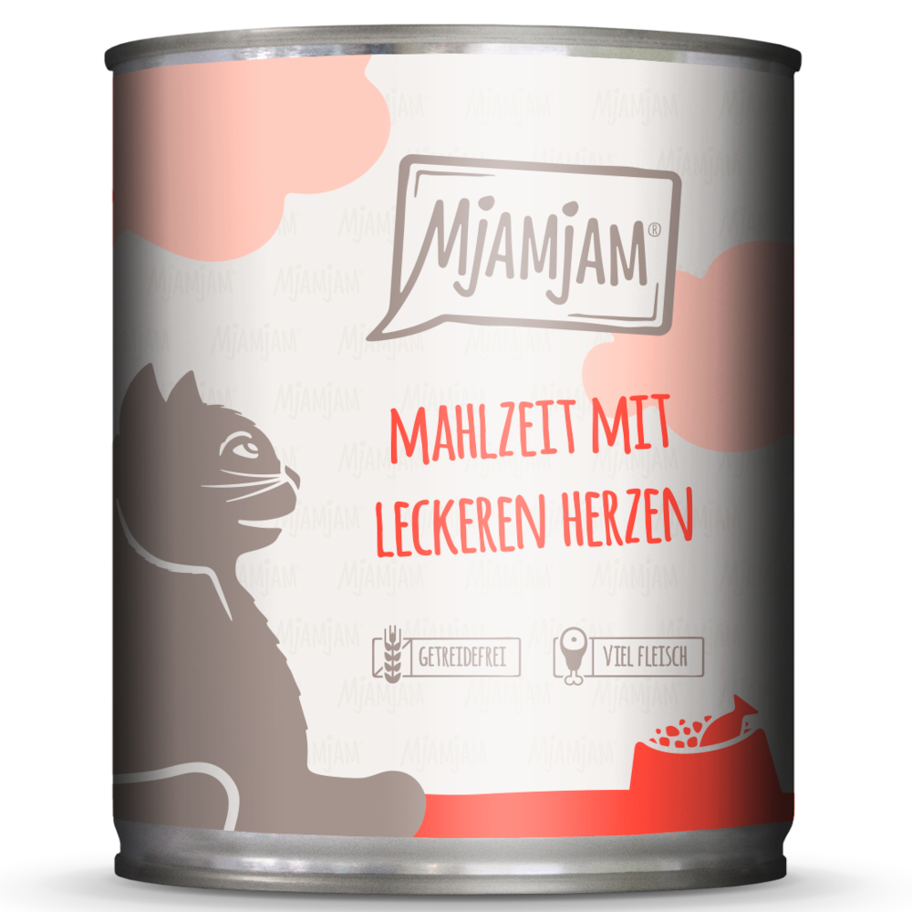 MjAMjAM 6 x 800 g Kattenvoer - Heerlijke maaltijd met harten