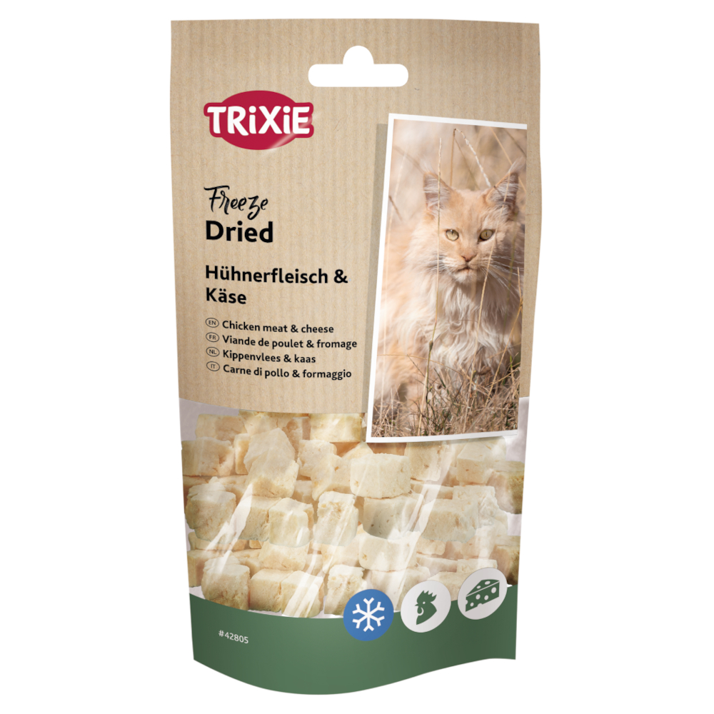 TRIXIE 25g  gevriesdroogde snacks met kip & kaas kattensnacks