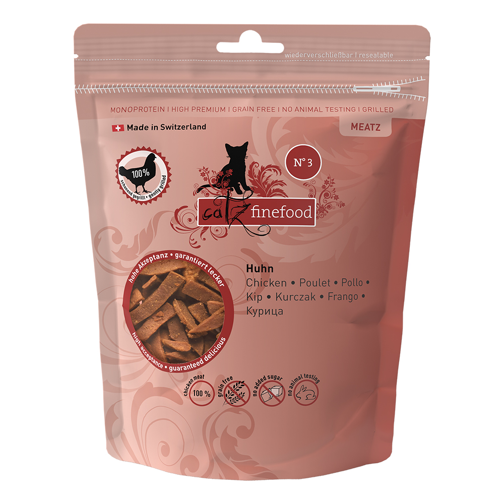 Catz Finefood 3x45g Kip, Kalfsvlees & Wild  kattensnack graanvrij