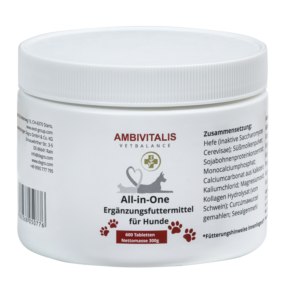 Ambivitalis 600 tabletten  All-In-One aanvullende voeding voor honden