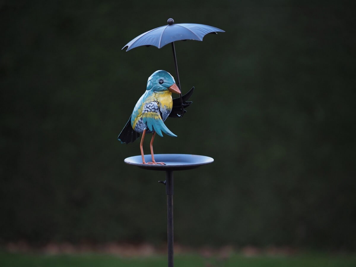 Tuinsteker Voederbakje met vogel