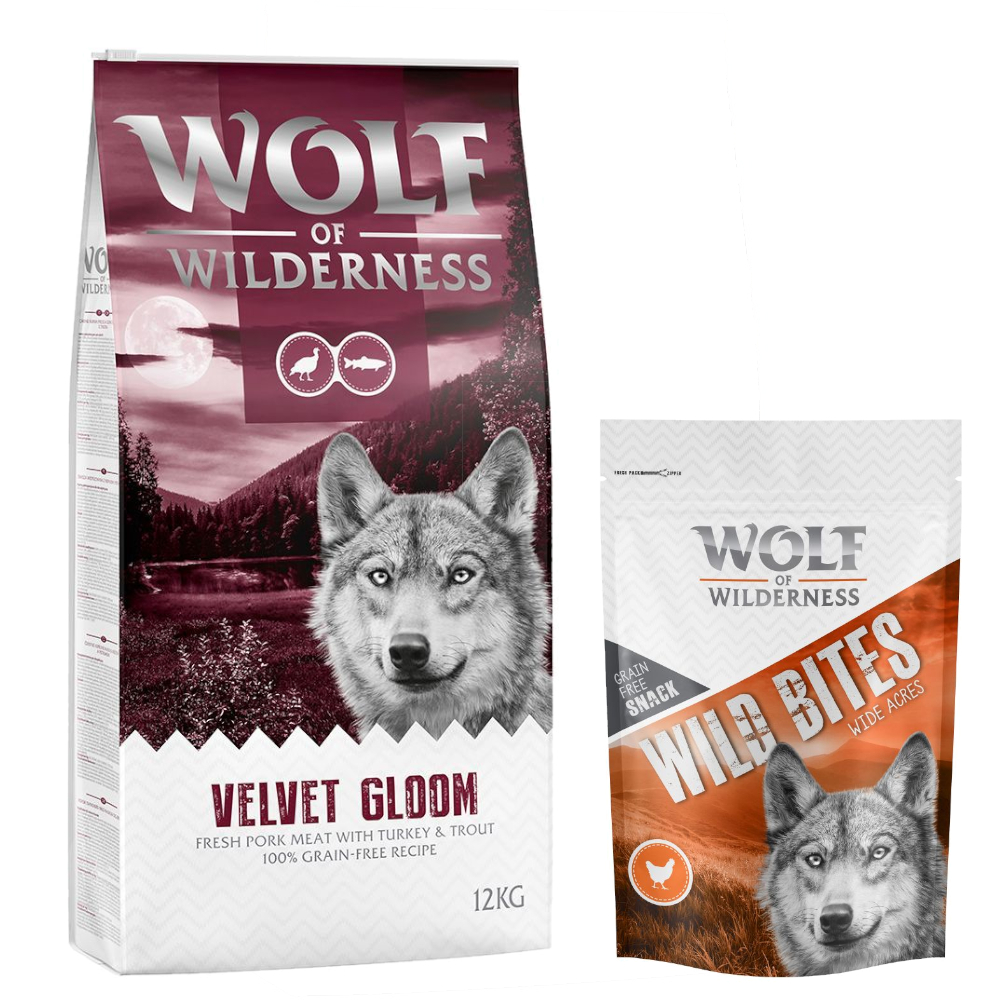 Wolf of Wilderness 12 kg nu met gratis snack! - Adult Velvet Gloom Kalkoen & Forel - Graanvrij