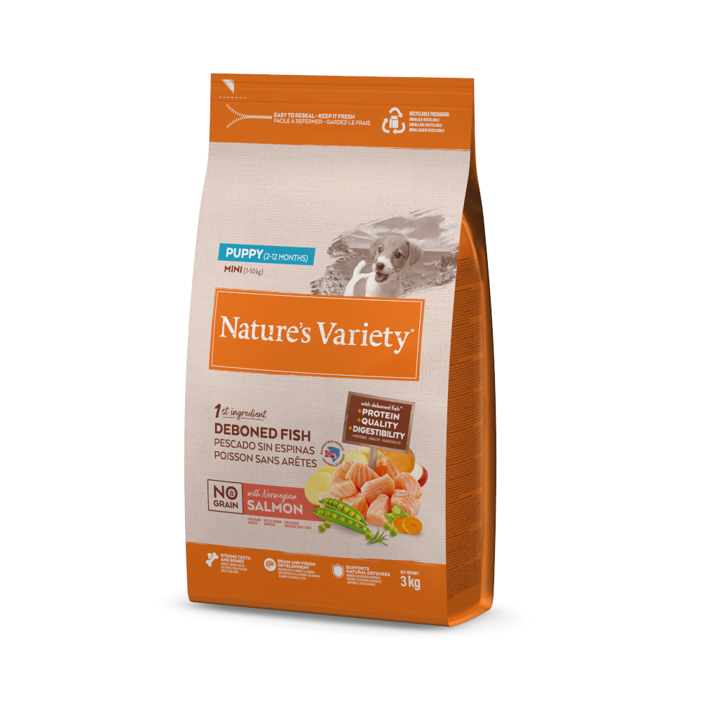 Nature’s Variety 3kg Nature's Variety No Grain Mini Puppy Zalm droogvoer voor honden