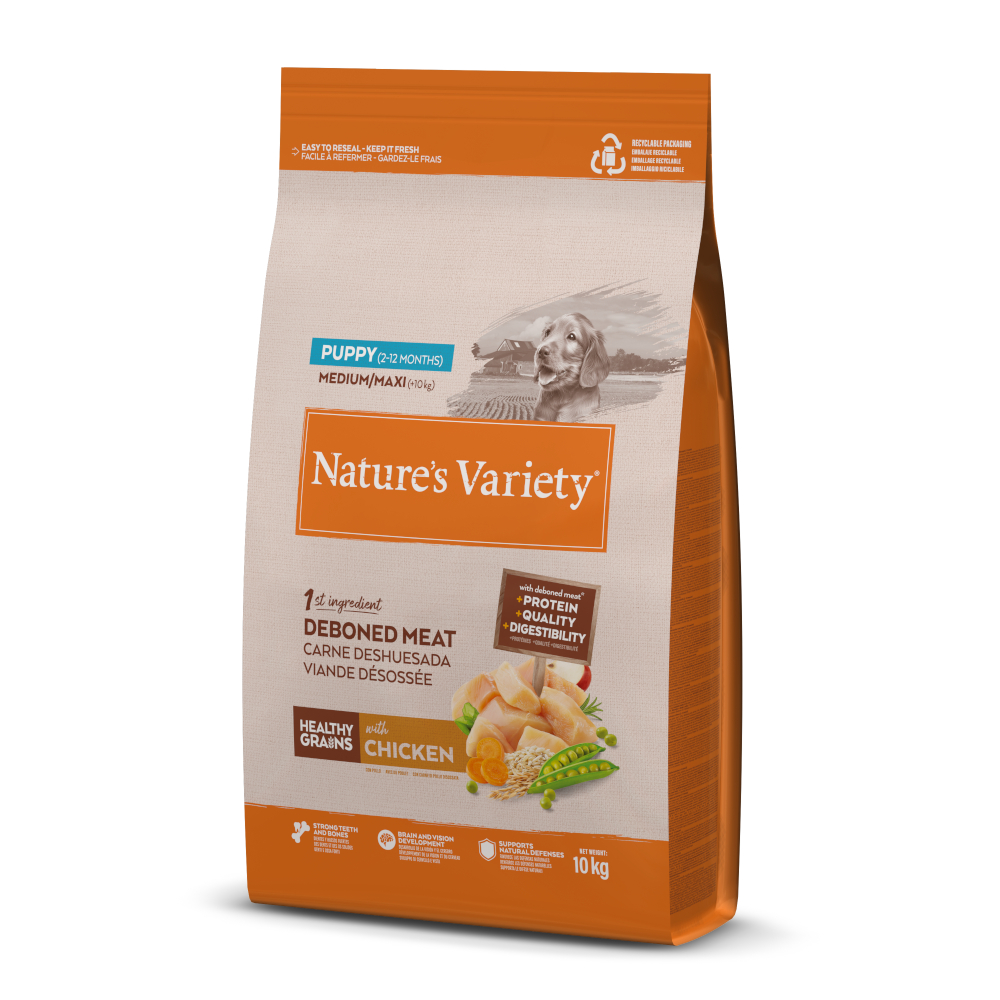 Nature’s Variety 10kg Nature's Variety Healthy Grains Puppy Medium/Maxi Kip droog hondenvoer