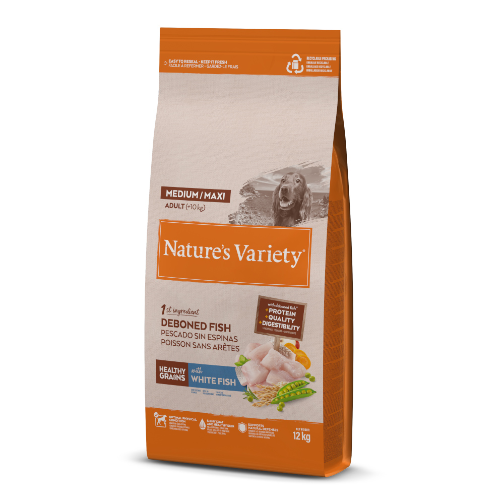 Nature’s Variety Nature's Variety Healthy Grains Medium/Maxi Adult Witvis - 12 kg