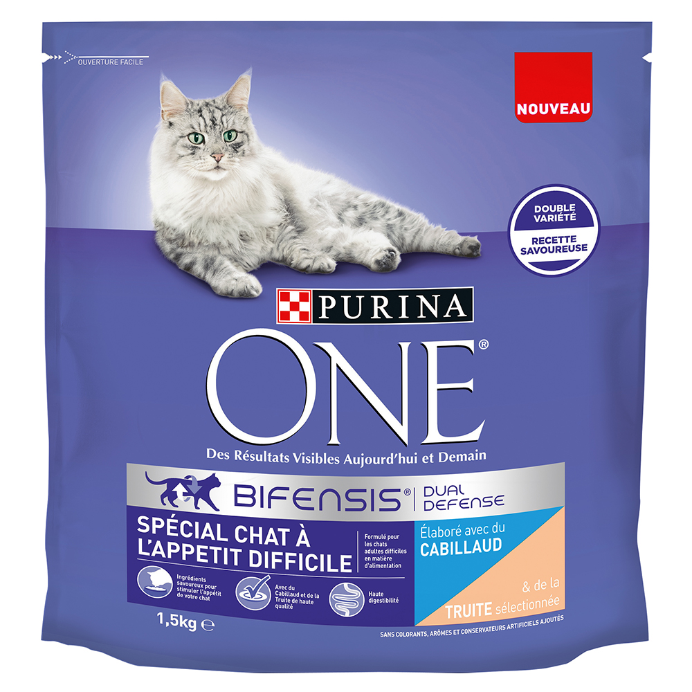 Purina One 1.5 kg  Selective Palate Kabeljauw & Forel droog kattenvoer