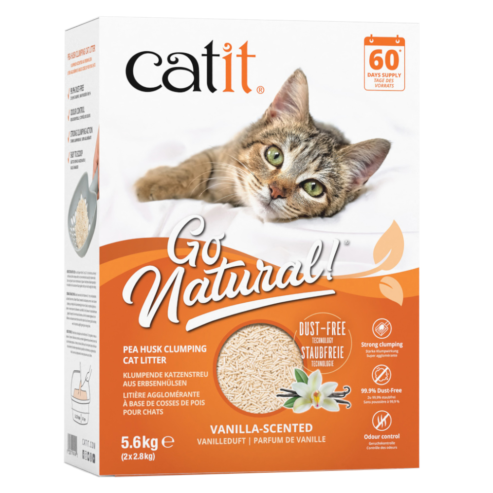 Catit 5.6kg  Go Natural kattenbakvulling met vanillegeur kat