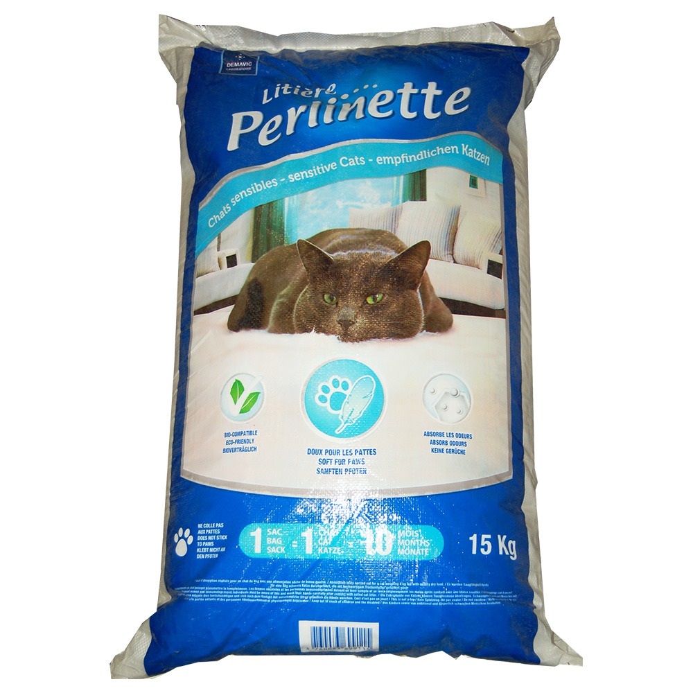 Demavic 15kg Litière Perlinette Sensible kattenbakvulling