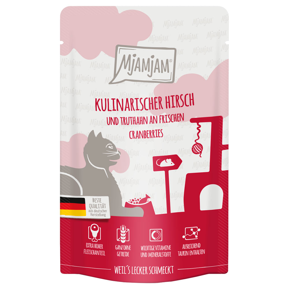 MjAMjAM 24x125g  Culinary Culinair hertenvlees en kalkoen & verse veenbessen nat kattenvoer