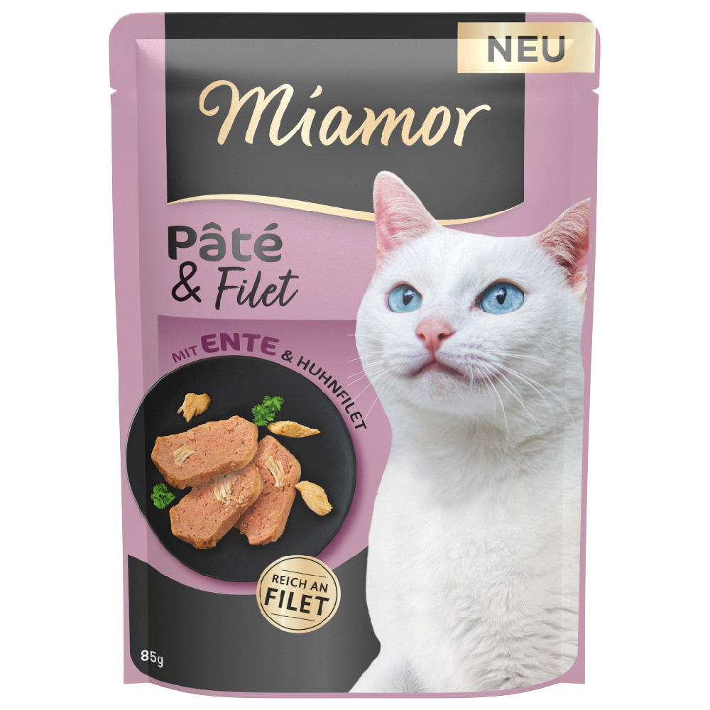 10x85g Miamor Pâté & Filet eend natvoer voor katten