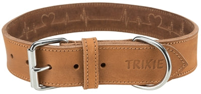 TRIXIE Rustic Vetleren Halsband Heartbeat Bruin L-XL