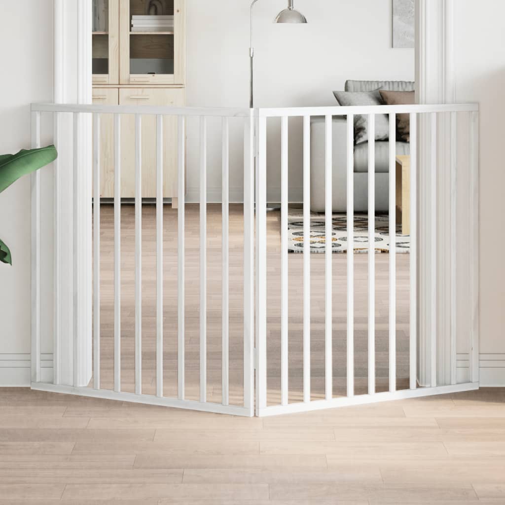 vidaXL Hondenhek inklapbaar 2 panelen 160 cm populierenhout wit