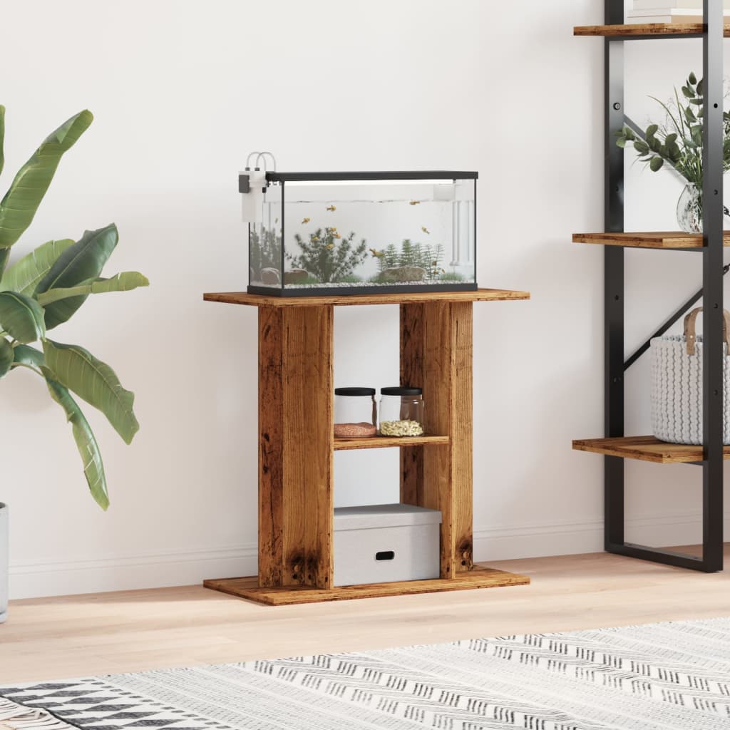 VidaXL Aquariumstandaard 60x30x60 cm bewerkt hout oud houtkleurig
