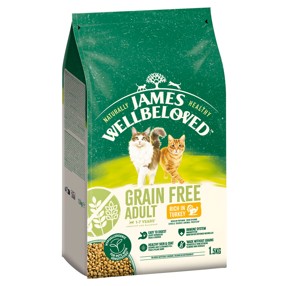 James Wellbeloved Grain Free Adult Cat Hypoallergenic Kalkoen - 1,5 kg