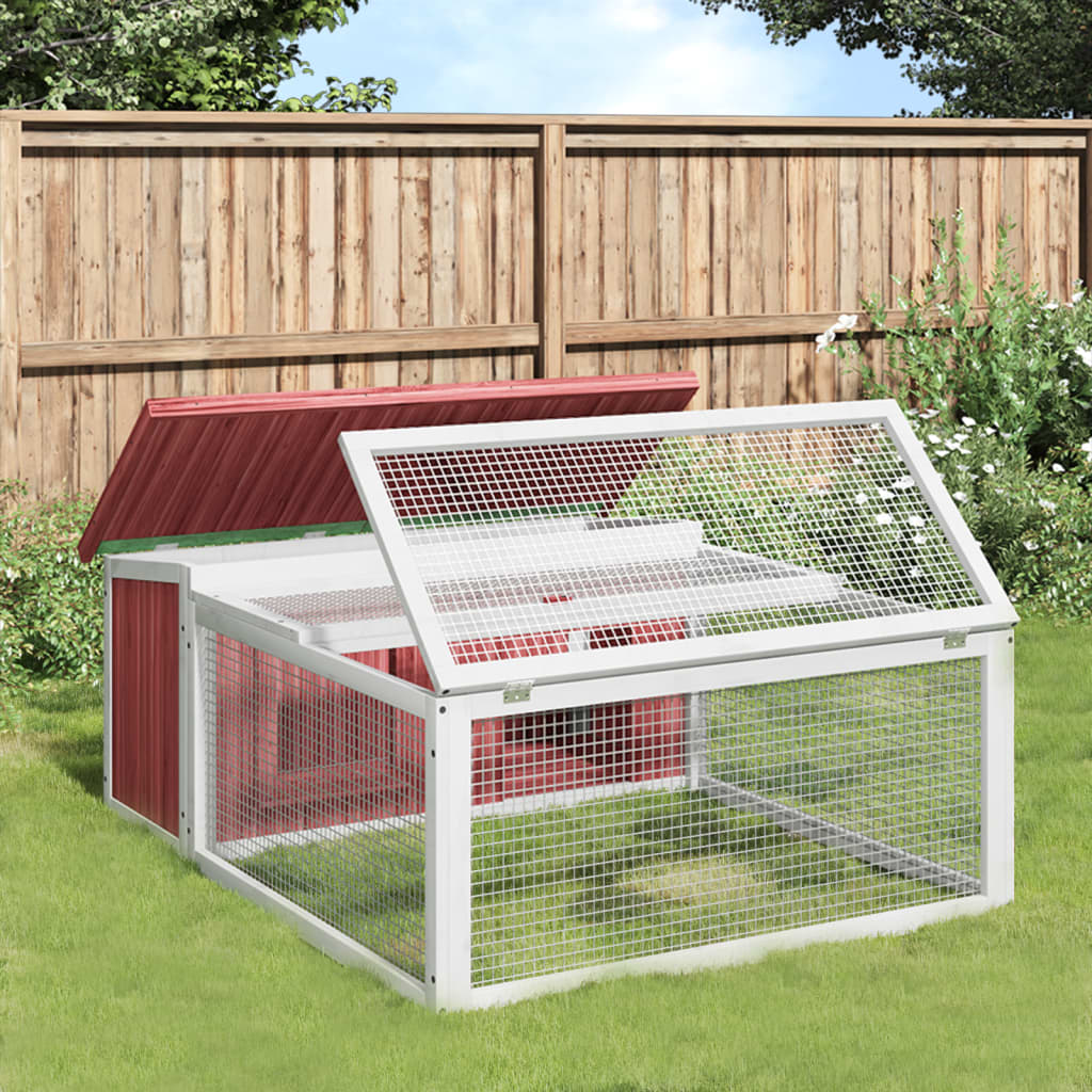 VidaXL Konijnenhok 117,5x97x47,5 cm massief grenenhout mokkakleurig