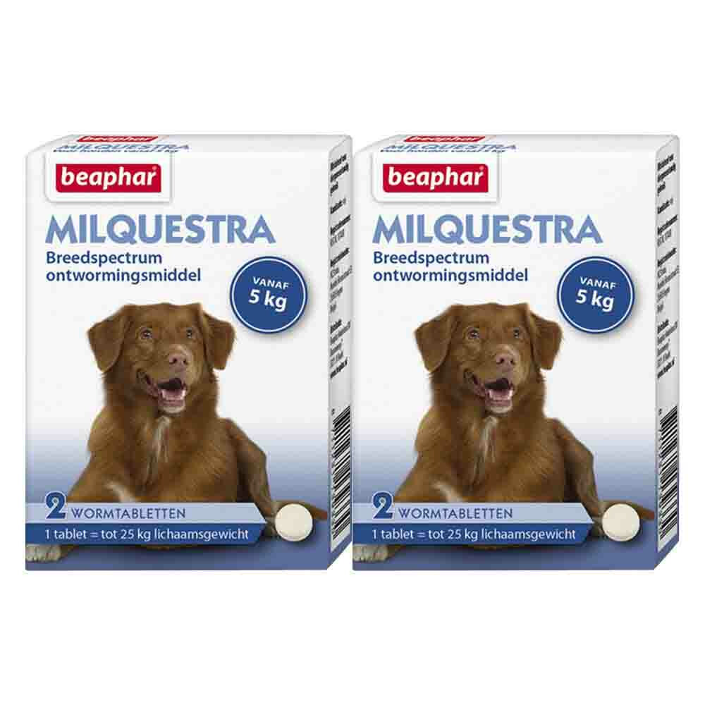Beaphar 2x  Milquestra Ontworming Tabletten Hond 5 - 50 kg 2 tabletten