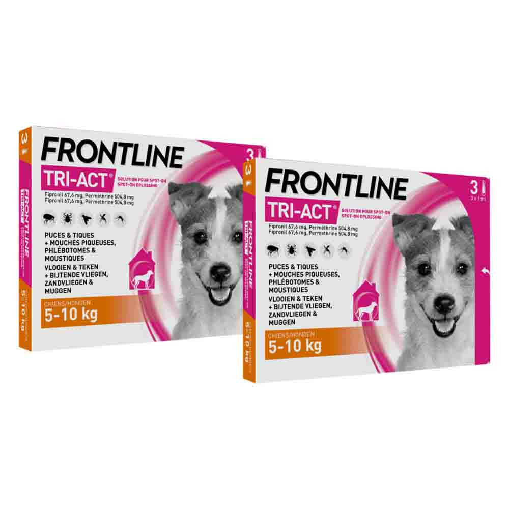 Frontline 2x  Tri-Act Anti Vlooien en Teken Druppels S 3 pipetten