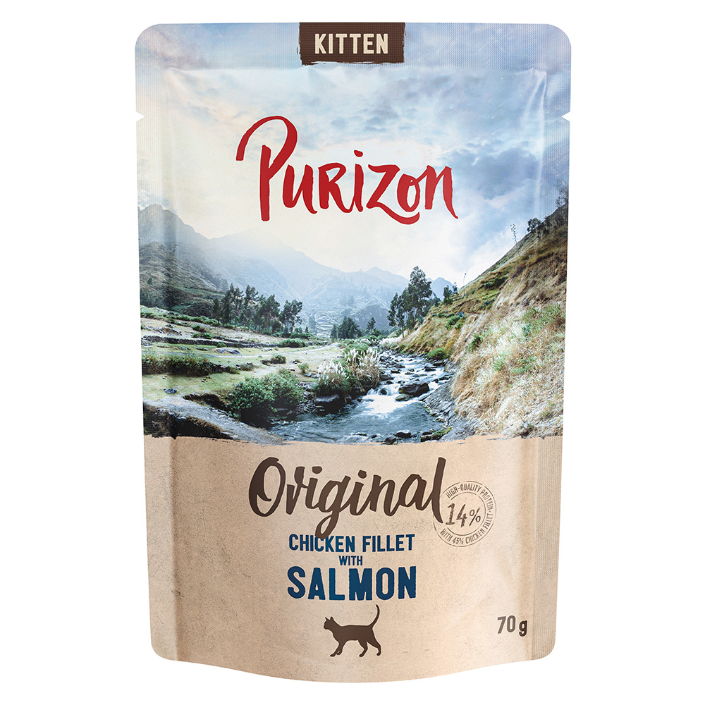 Purizon kat natvoer 24 x 60 / 75g / 85g - Kitten Kipfilet met Zalm