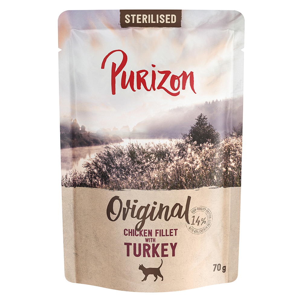 Purizon kat natvoer 24 x 60 / 75g / 85g - Adult Sterilised Kipfilet met Kalkoen