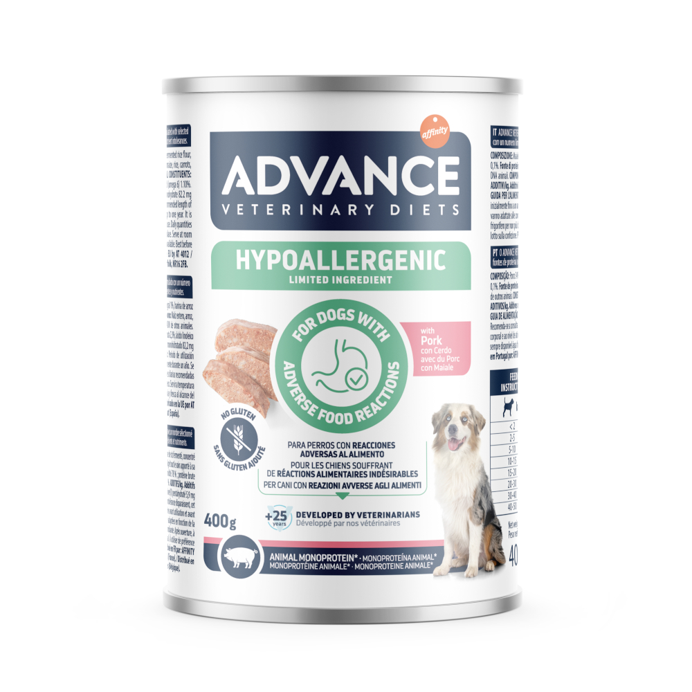 Affinity Advance Veterinary Diets 400 g Advance Veterinary Diets Hypoallergenic Varkens natvoer voor honden