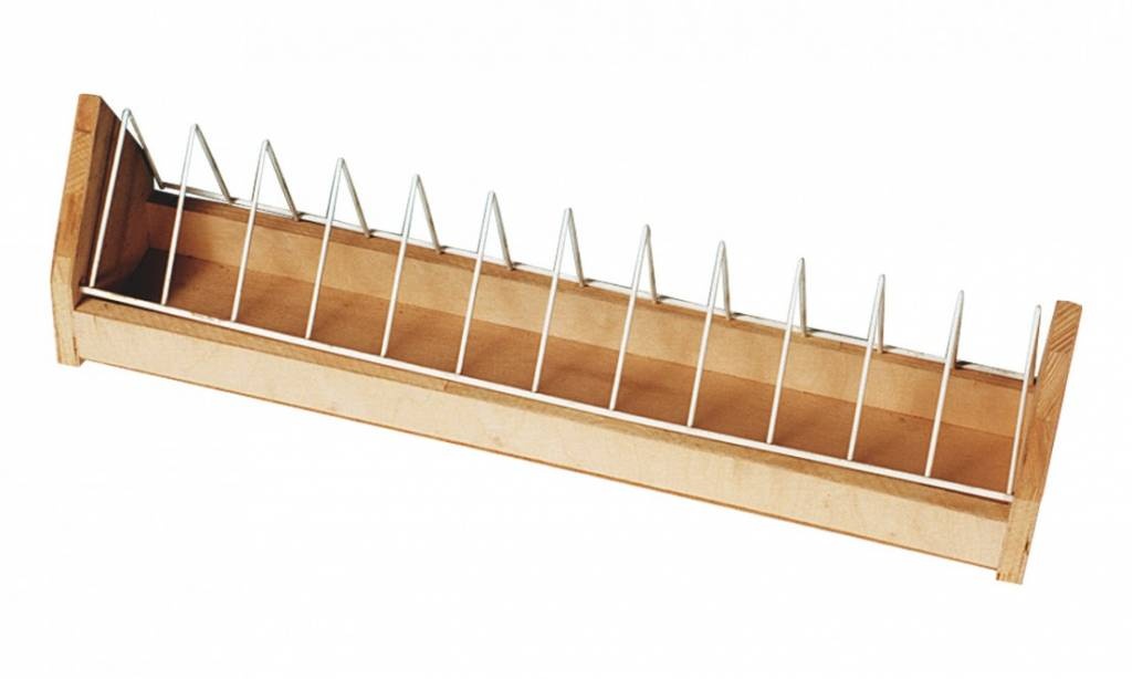 Natural Voerbak hout met grill 120CM 120CM