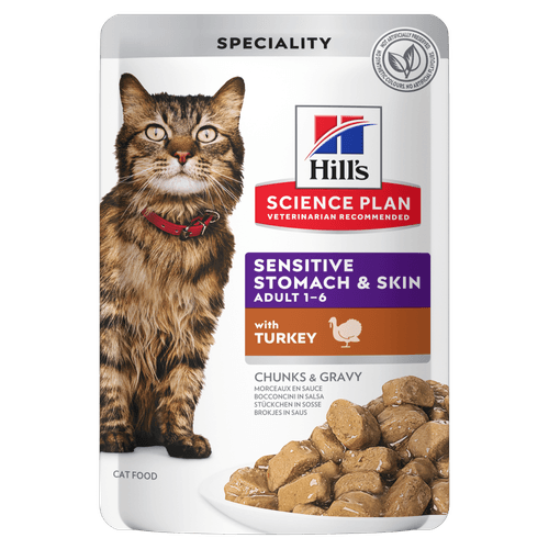 Hills Science Plan Hill's Science Plan Sensitive Stomach & Skin Adult met kalkoen natvoer kat 12 x 85 gr