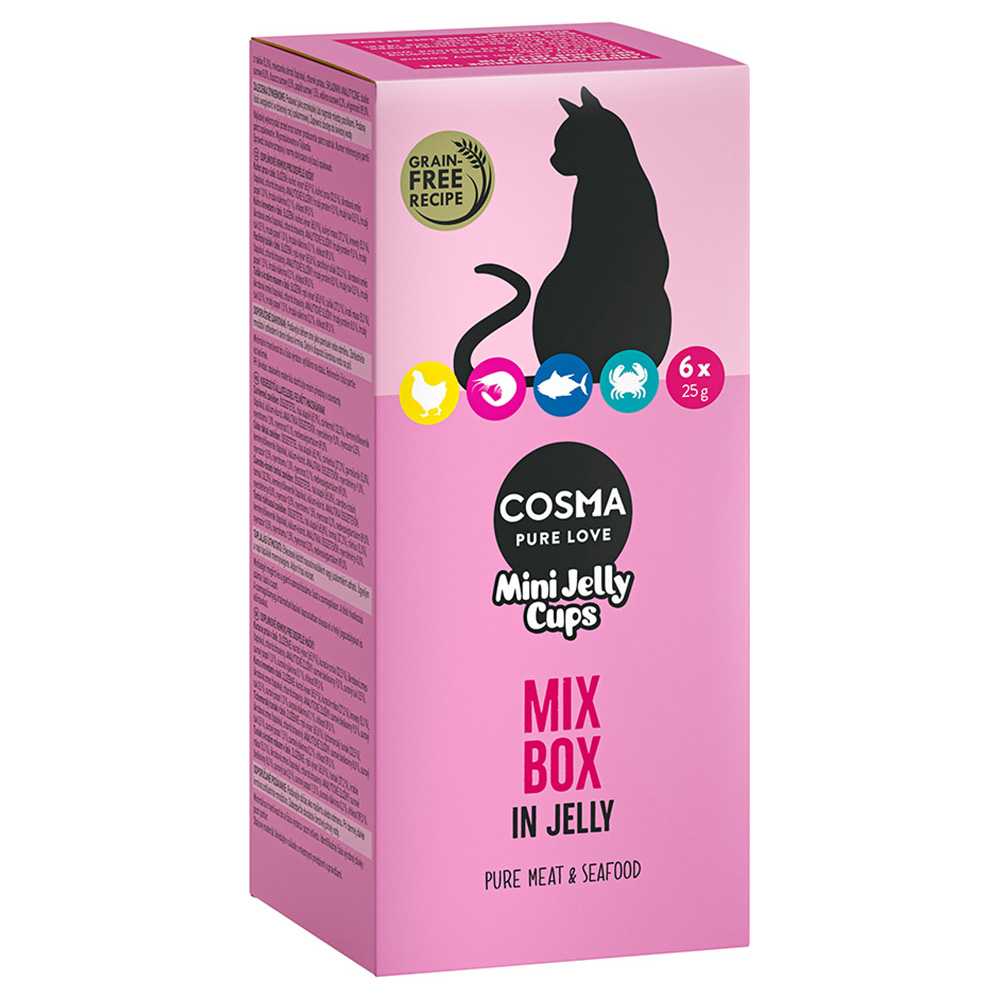Cosma 6x25g  Mini Jelly Cups Mix Katten Natvoer