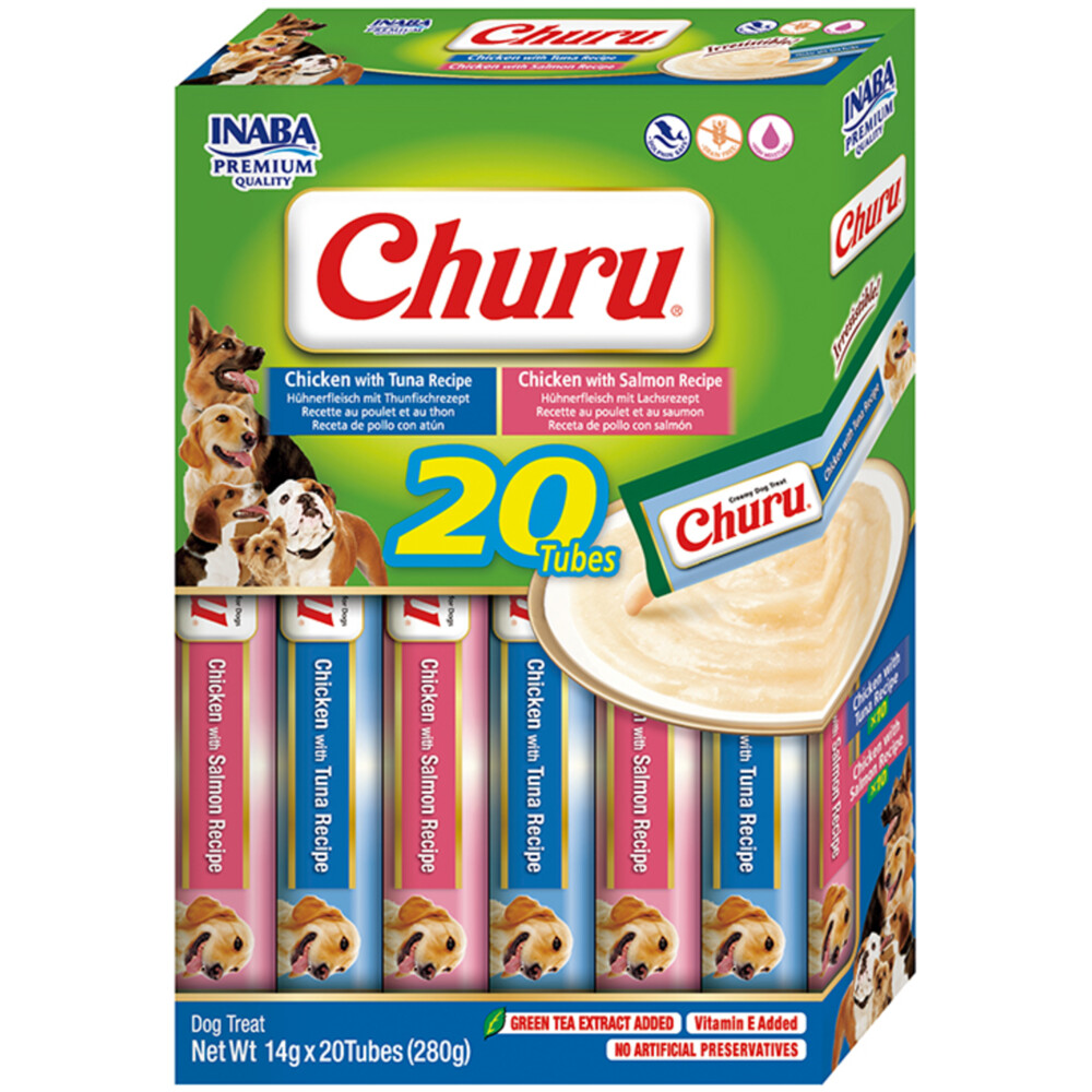 Inaba Churu Puree Hondensnack Multipack Seafood 20 x 14 gr