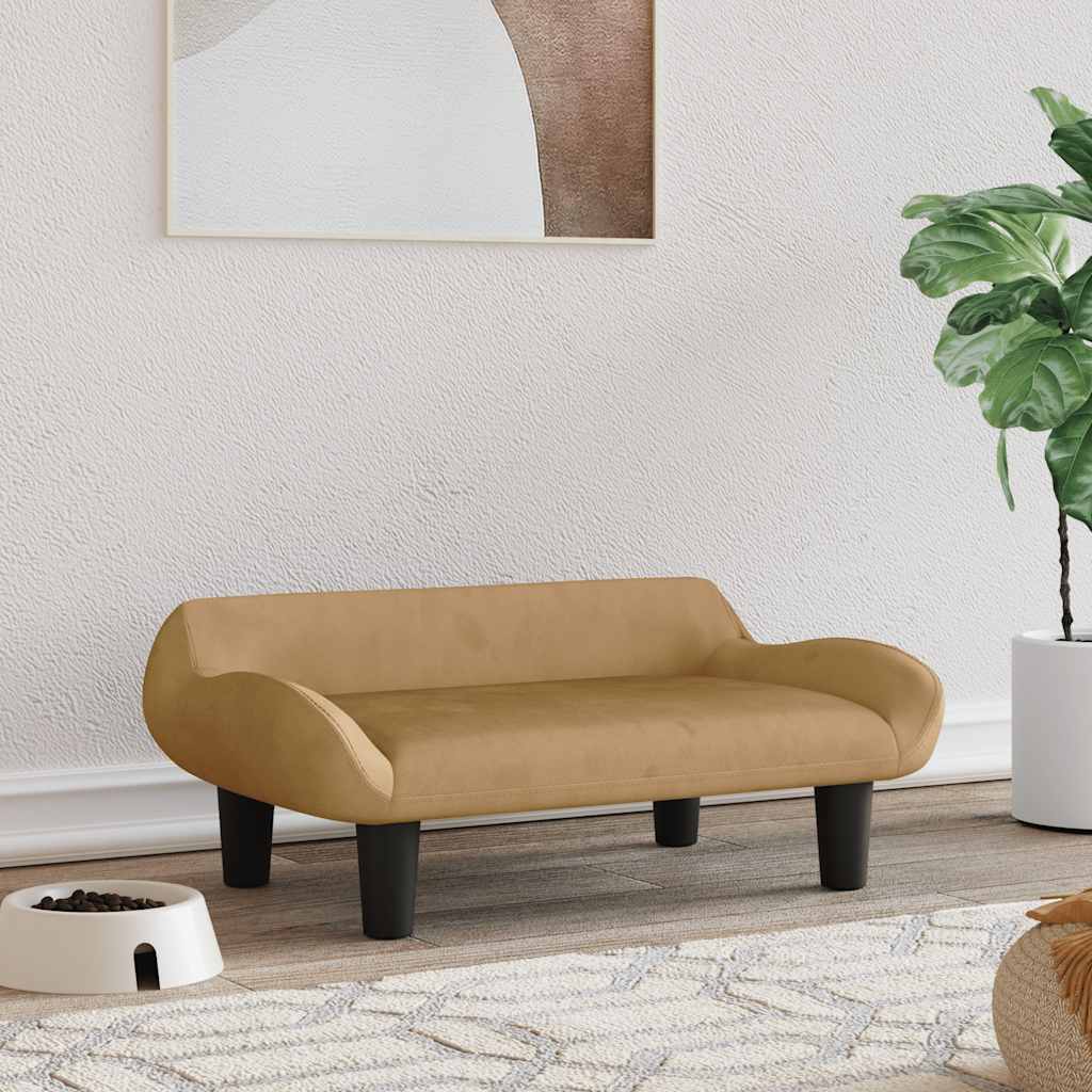 VidaXL Hondenmand 70x40x24 cm fluweel bruin