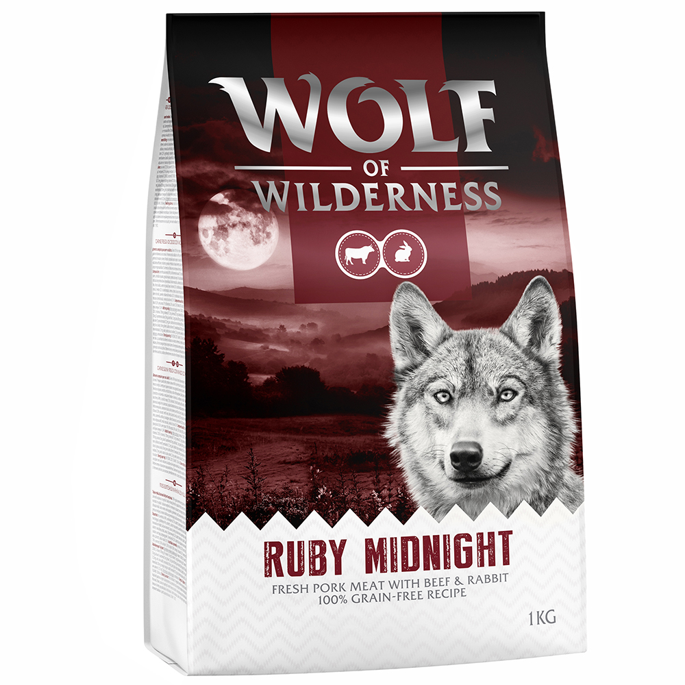 Wolf of Wilderness 1 kg  droogvoer voor een probeerprijs! - Ruby Midnight - Rund & Konijn