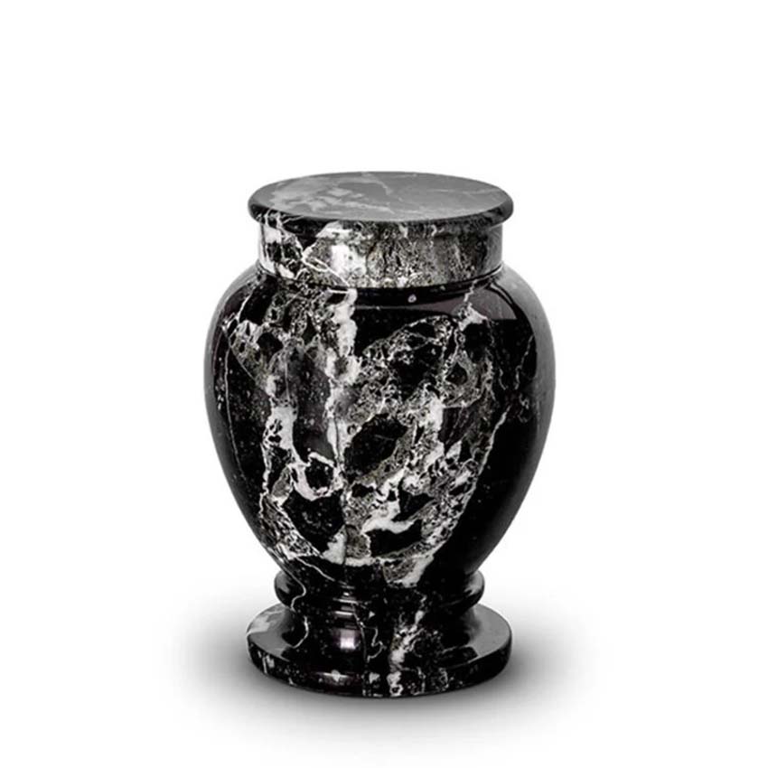 Urnwebshop Middelgrote Marmeren Dieren Urn Witzwart (2.2 liter)