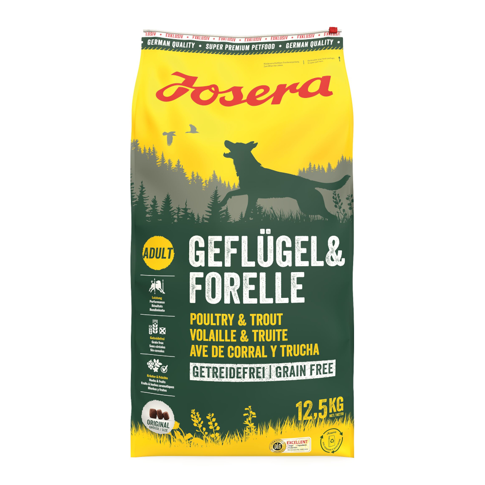 Josera 12,5kg  Gevogelte & Forel droogvoer voor honden