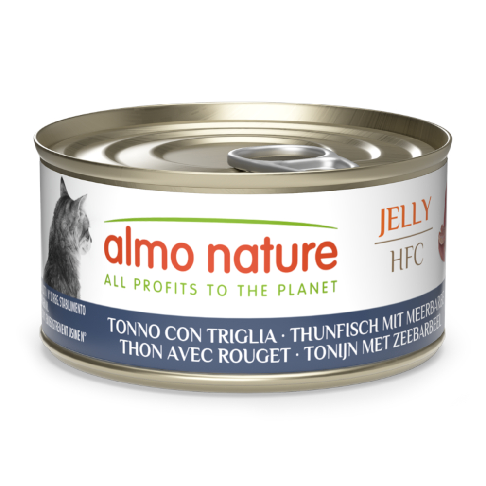 Almo Nature HFC 6x70g  Gelei Tonijn met Harder natvoer voor katten